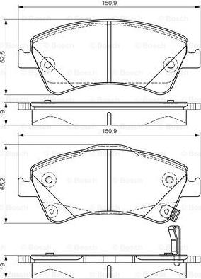 BOSCH 0 986 495 106 - Гальмівні колодки, дискові гальма autocars.com.ua