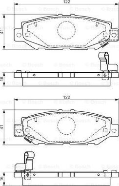 BOSCH 0 986 495 122 - Гальмівні колодки, дискові гальма autocars.com.ua