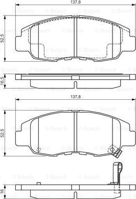 BOSCH 0 986 495 153 - Гальмівні колодки, дискові гальма autocars.com.ua