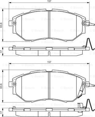 BOSCH 0 986 495 156 - Гальмівні колодки, дискові гальма autocars.com.ua