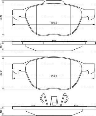 BOSCH 0 986 495 215 - Гальмівні колодки, дискові гальма autocars.com.ua