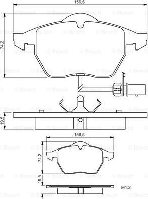 BOSCH 0 986 495 232 - Гальмівні колодки, дискові гальма autocars.com.ua