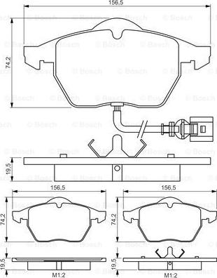 BOSCH 0 986 495 249 - Гальмівні колодки, дискові гальма autocars.com.ua