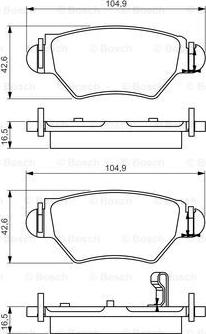 BOSCH 0 986 495 250 - ДИСКОВI КОЛОДКИ ЗАДНI PREMIUM2 autocars.com.ua