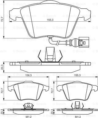 BOSCH 0 986 495 261 - Тормозные колодки, дисковые, комплект avtokuzovplus.com.ua