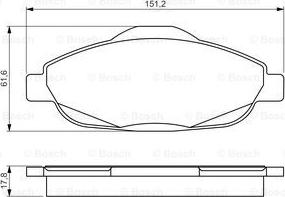 BOSCH 0 986 495 266 - Гальмівні колодки, дискові гальма autocars.com.ua