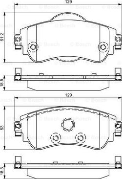 BOSCH 0 986 495 304 - Гальмівні колодки, дискові гальма autocars.com.ua