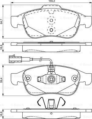 BOSCH 0 986 495 312 - Тормозные колодки, дисковые, комплект avtokuzovplus.com.ua