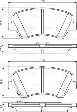 BOSCH 0 986 495 343 - ГАЛЬМІВНІ КОЛОДКИ. ДИСКОВІ autocars.com.ua