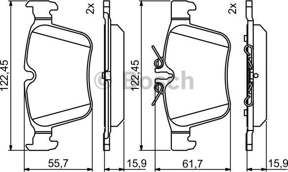 BOSCH 0 986 495 394 - Гальмівні колодки, дискові гальма autocars.com.ua