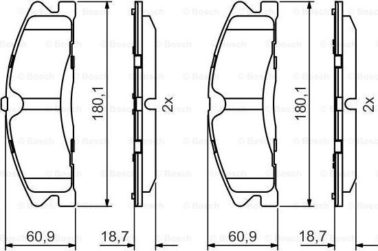 BOSCH 0 986 495 399 - Тормозные колодки, дисковые, комплект avtokuzovplus.com.ua