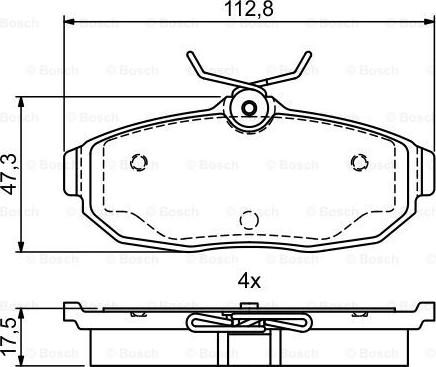 BOSCH 0 986 495 401 - Тормозные колодки, дисковые, комплект avtokuzovplus.com.ua