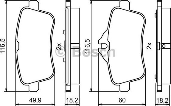 BOSCH 0 986 495 403 - Тормозные колодки, дисковые, комплект avtokuzovplus.com.ua