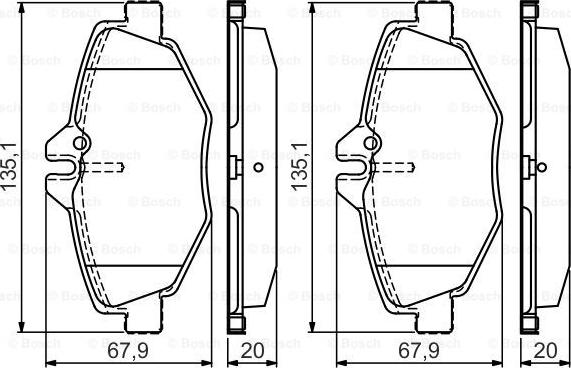 BOSCH 0986495433 - Тормозные колодки, дисковые, комплект avtokuzovplus.com.ua