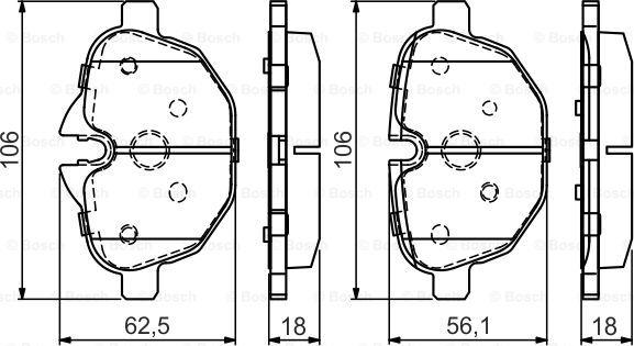 BOSCH 0986495442 - Тормозные колодки, дисковые, комплект avtokuzovplus.com.ua