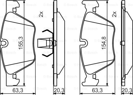 BOSCH 0 986 495 480 - Тормозные колодки, дисковые, комплект avtokuzovplus.com.ua