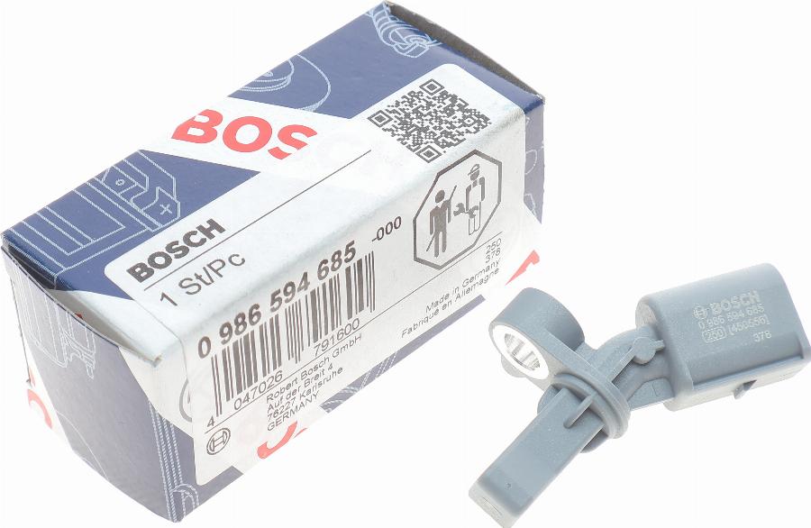 BOSCH 0 986 594 685 - Датчик ABS, частота обертання колеса autocars.com.ua