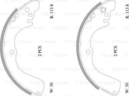 BOSCH 0 986 AB0 007 - Комплект тормозных колодок, барабанные autodnr.net