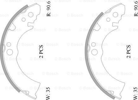 BOSCH 0 986 AB0 034 - Комплект тормозных колодок, барабанные avtokuzovplus.com.ua