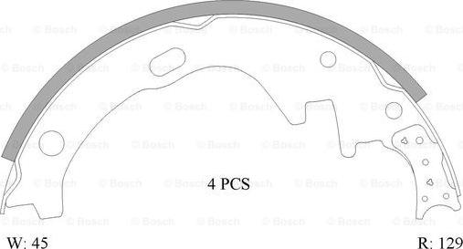 BOSCH 0 986 AB0 037 - Комплект тормозных колодок, барабанные avtokuzovplus.com.ua