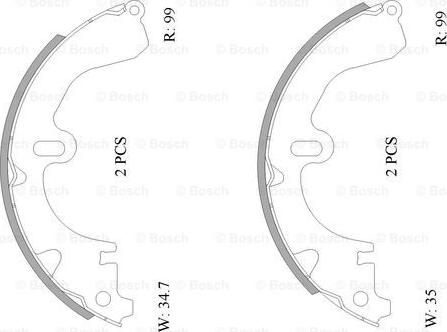 BOSCH 0 986 AB0 089 - Комплект тормозных колодок, барабанные avtokuzovplus.com.ua