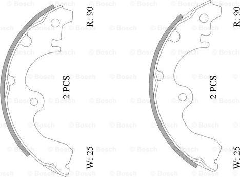 BOSCH 0 986 AB0 094 - Комплект гальм, барабанний механізм autocars.com.ua