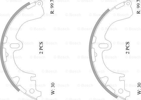 BOSCH 0 986 AB0 107 - Комплект тормозных колодок, барабанные autodnr.net