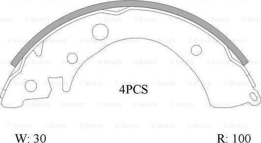 BOSCH 0 986 AB0 804 - Комплект тормозных колодок, барабанные avtokuzovplus.com.ua