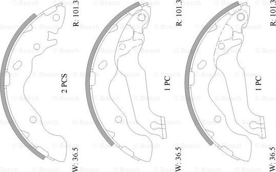 BOSCH 0 986 AB0 887 - Комплект гальм, барабанний механізм autocars.com.ua