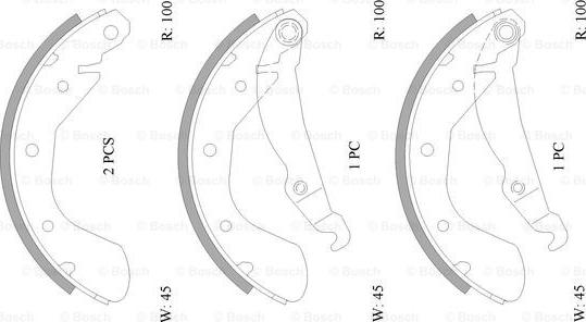 BOSCH 0 986 AB0 891 - Комплект гальм, барабанний механізм autocars.com.ua