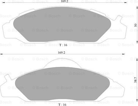 BOSCH 0 986 AB1 003 - Гальмівні колодки, дискові гальма autocars.com.ua