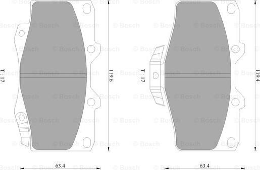 BOSCH 0 986 AB1 128 - Гальмівні колодки, дискові гальма autocars.com.ua