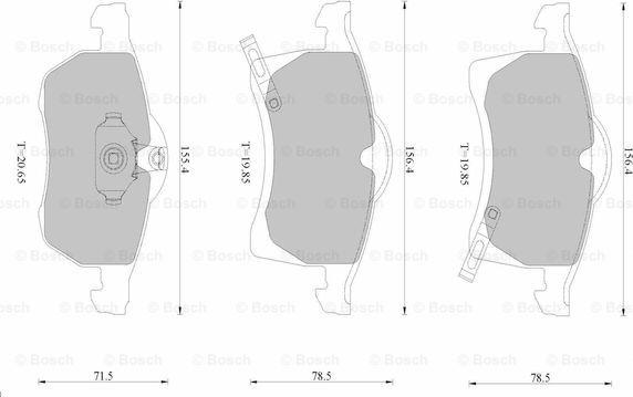 BOSCH 0 986 AB1 632 - Гальмівні колодки, дискові гальма autocars.com.ua