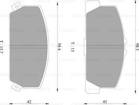 BOSCH 0 986 AB2 450 - Гальмівні колодки, дискові гальма autocars.com.ua