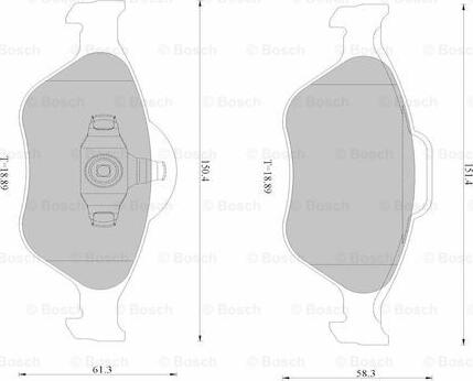 BOSCH 0 986 AB2 527 - Тормозные колодки, дисковые, комплект autodnr.net