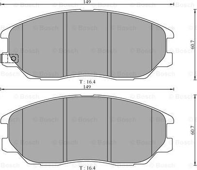 BOSCH 0 986 AB3 056 - Гальмівні колодки, дискові гальма autocars.com.ua