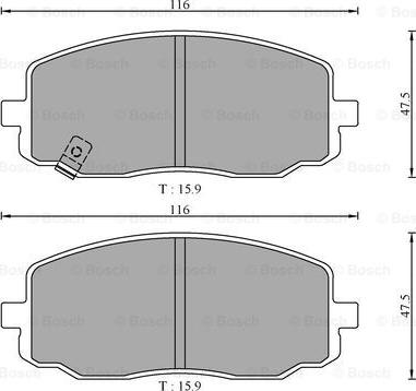 BOSCH 0 986 AB3 057 - Гальмівні колодки, дискові гальма autocars.com.ua