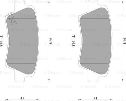 BOSCH 0 986 AB3 100 - Гальмівні колодки, дискові гальма autocars.com.ua