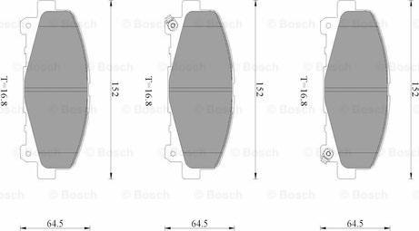 BOSCH 0 986 AB3 501 - Тормозные колодки, дисковые, комплект avtokuzovplus.com.ua