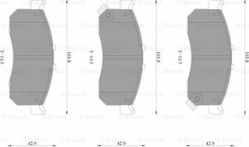 BOSCH 0 986 AB3 543 - Гальмівні колодки, дискові гальма autocars.com.ua