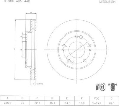 BOSCH 0 986 AB5 440 - Тормозной диск autodnr.net