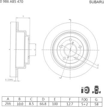 BOSCH 0 986 AB5 470 - Тормозной диск avtokuzovplus.com.ua