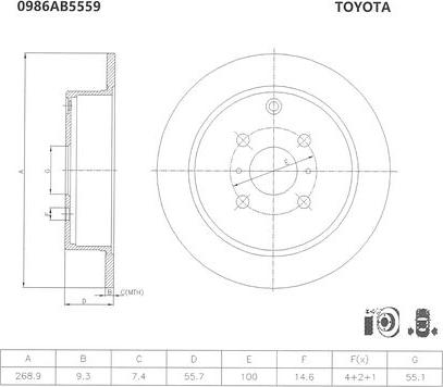 BOSCH 0 986 AB5 559 - Тормозной диск avtokuzovplus.com.ua