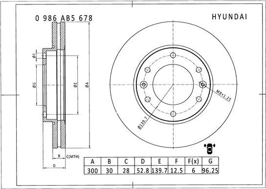 BOSCH 0 986 AB5 678 - Тормозной диск avtokuzovplus.com.ua