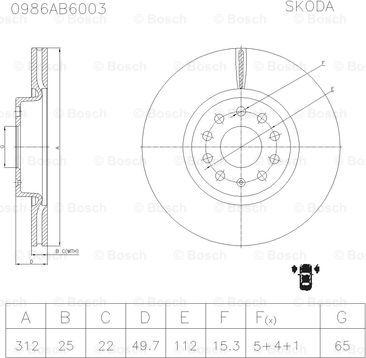 BOSCH 0 986 AB6 003 - Тормозной диск avtokuzovplus.com.ua