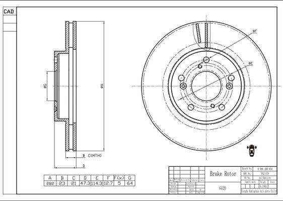 BOSCH 0 986 AB6 650 - Гальмівний диск autocars.com.ua