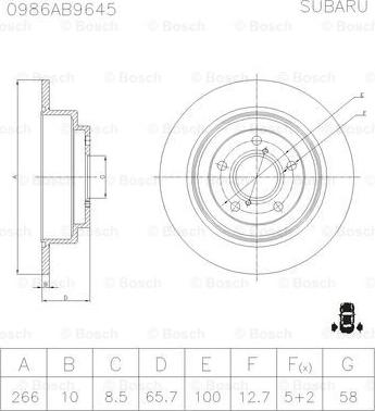 BOSCH 0 986 AB9 645 - Тормозной диск avtokuzovplus.com.ua