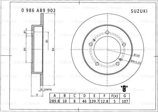 BOSCH 0 986 AB9 902 - Тормозной диск avtokuzovplus.com.ua