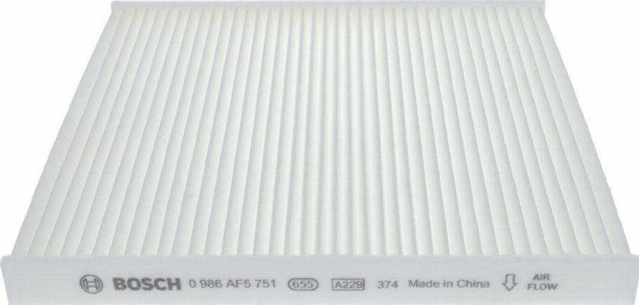 BOSCH 0 986 AF5 751 - Фільтр, повітря у внутрішній простір autocars.com.ua