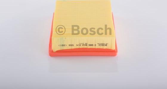 BOSCH 0 986 B02 314 - Повітряний фільтр autocars.com.ua